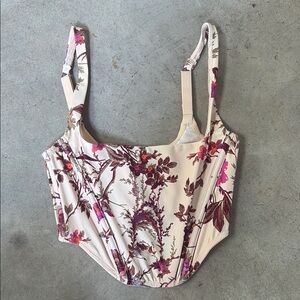 Floral Corset Top Out From Under Urban Outfitters